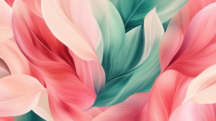 Abstract floral leaves, vibrant colours, trendy design, for digital print background