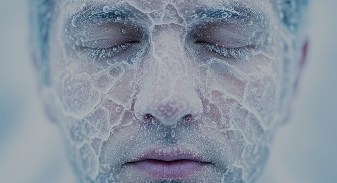 portrait of a frozen man