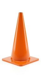 Bright orange safety barrier object displayed centrally against a white background.