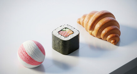 sushi and croissants