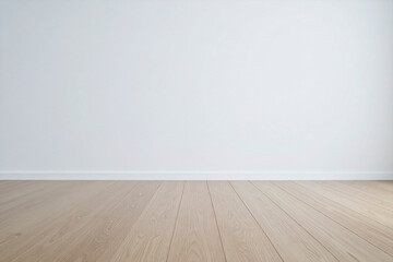 wood floor empty room interior with white wall