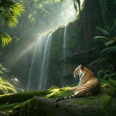 tiger in the jungle