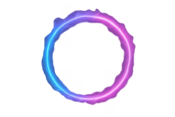 Glowing plasma energy ring with blue and purple colors