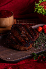 Elegant Dinner: Roasted Meat, Greens, and Wine