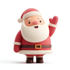 Obraz premium Cheerful cartoon Santa waving.