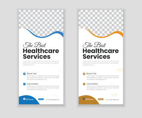 Modern roll-up banner, rack card, and DL flyer design template