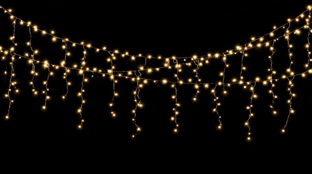 Twinkling festive string lights