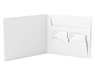 White opened the business folder with documents on a transparent background