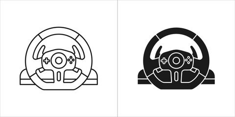 Gaming steering wheel with buttons and pedals