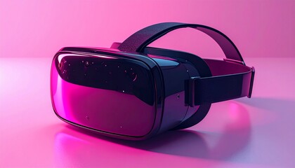 Modern Virtual Reality Headset in Vibrant Pink and Purple Hues for Immersive Experience