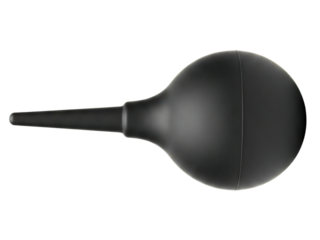 Black rubber enema bulb on a transparent background