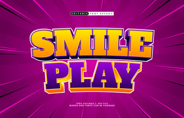editable smile play text effect for kids title design