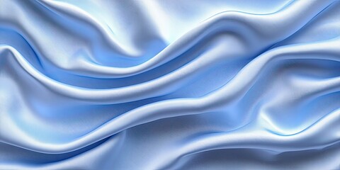 Obraz premium Wavy light blue fabric, soft folds and subtle reflections