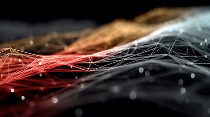 An AI network visualized as a glowing digital web, with interconnected nodes radiating vibrant light. The hyperrealistic scene symbolizes connectivity, intelligence, and the luminous flow of data in a