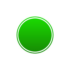 Green Gradient Circle with White Outline on Transparent Background