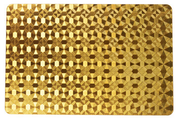 Back of a gold card on a white background gambling