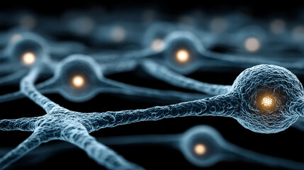 An AI network visualized as a glowing digital web, with interconnected nodes radiating vibrant light. The hyperrealistic scene symbolizes connectivity, intelligence, and the luminous flow of data in a