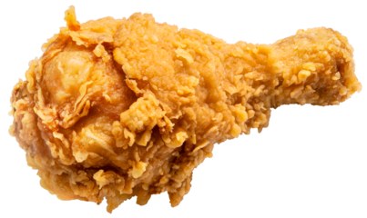 Drumstick Fried chicken isolated on white background, Fried chicken leg PNG file.