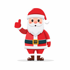 Cheerful Cartoon Santa Claus Giving Thumbs Up Vector Illustration
