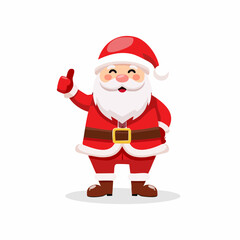 Cheerful Cartoon Santa Claus Giving Thumbs Up Vector