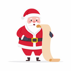 Cartoon Santa Claus Reading Naughty or Nice List