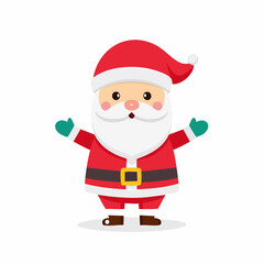 Cute Chibi Santa Claus Vector with Open Arms