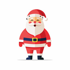 Happy Minimalist Santa Claus Flat Vector Character Illustration