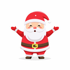Cute Chibi Santa Claus Vector Character with Open Arms