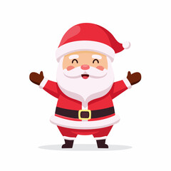 Cute Chibi Santa Claus Welcoming Pose Vector Illustration