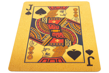 jack spades gold card on a white background
