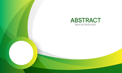 Green curve abstract background design with circle space for image. vector