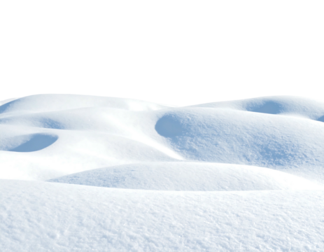 Smooth, white snowy hillscape under dark sky, sculpted with rounded drifts and shadows in a cool, crisp winter scene