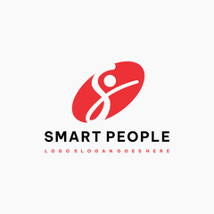 S letter people icon vector logo image