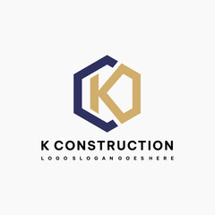 K construction logo vector image