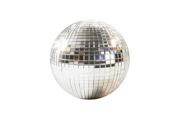 Reflective sphere with mirrored squares isolated on a transparent background