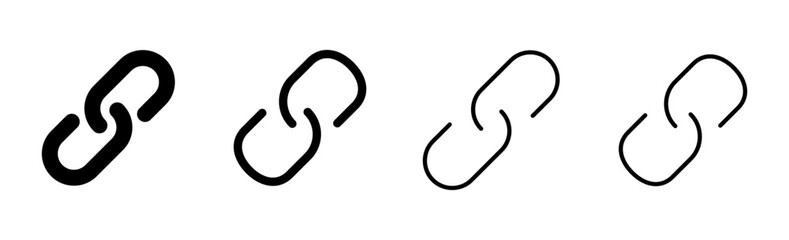 Link icon set. Hyperlink chain symbol.