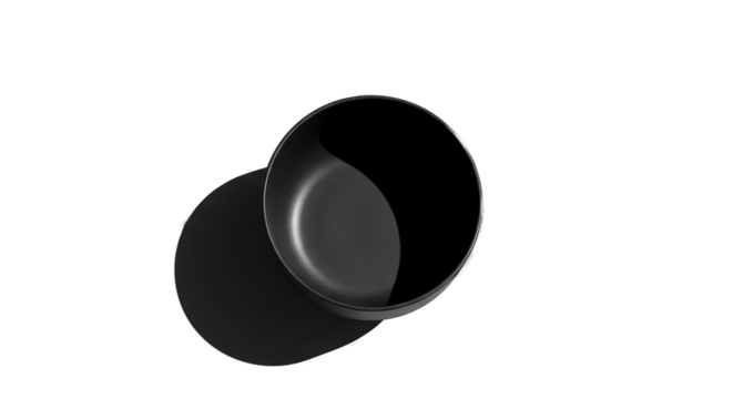 Abstract Shiny Black Sphere With Shadow Isolated Transparent Background - Powered by Adobe
