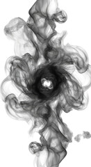 Fototapeta premium Black Smoke Swirl Abstract Transparent Background Design