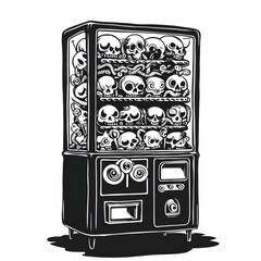 Cursed Candy Machine – Dark Halloween Minimal Vector