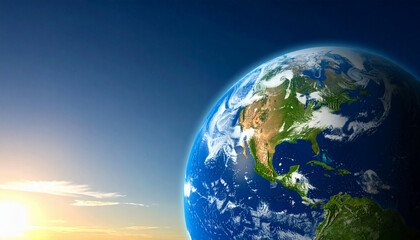 Witness the majesty of our world A vibrant science-based representation of Earth during the day, a symbol of peace and global unity