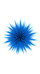 Blue Abstract Spiky Starburst Explosion Isolated On Black