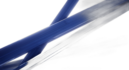 Blue Abstract Tubes With Pixelated Defects On Transparent Background