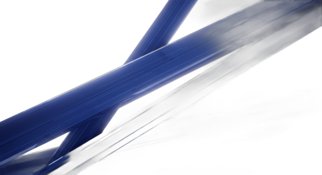 Blue Abstract Tubes With Pixelated Defects On Transparent Background