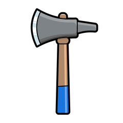 Gray Ice Axe Tool Vector Illustration on Transparent Background
