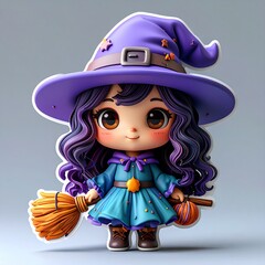 3D little witch