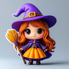 3D little witch