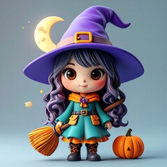 3D little witch