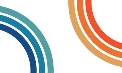 minimal dynamic geometric shapes abstract background, teal orange rings, modern hipster futuristic poster template