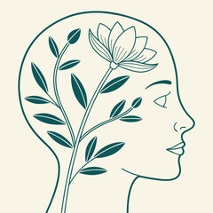 Minimalist Mental Health Growth Vector Art