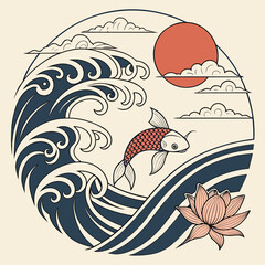 A Mandala in the style of Japanese Ukiyo-e